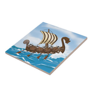 Viking schip tegeltje