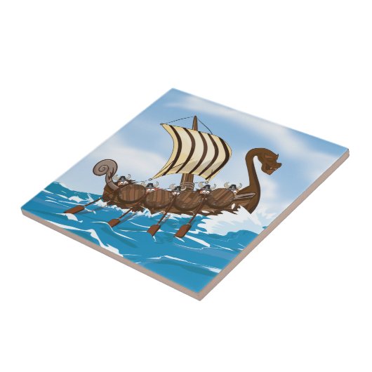 Viking schip tegeltje (Zijkant)