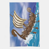 Viking schip theedoek (Verticaal)