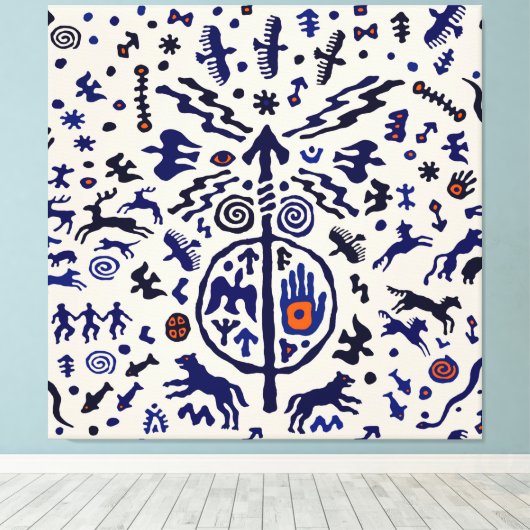 Viking Shaman Ritual Talisman Canvas Afdruk (Insitu (Houten vloer))