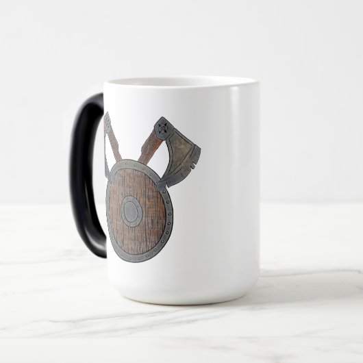 Viking Shield & Axes Morphing-Mok Magische Mok (Voorkant links)