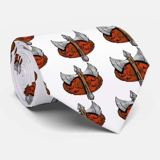 Viking Shield & Battle Ax Stropdas (Opgerold)