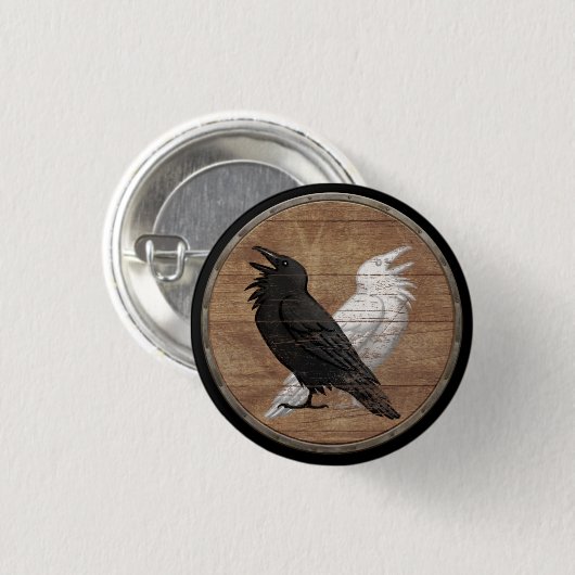 Viking Shield Button - Odin's Ravens (Voorkant /achterkant)