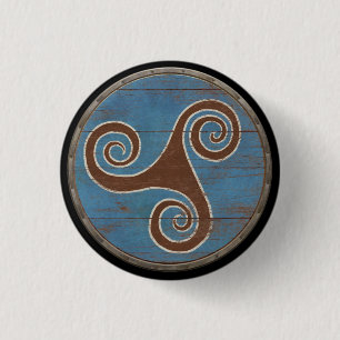 Viking Shield Emblem - Trisaking Ronde Button 3,2 Cm
