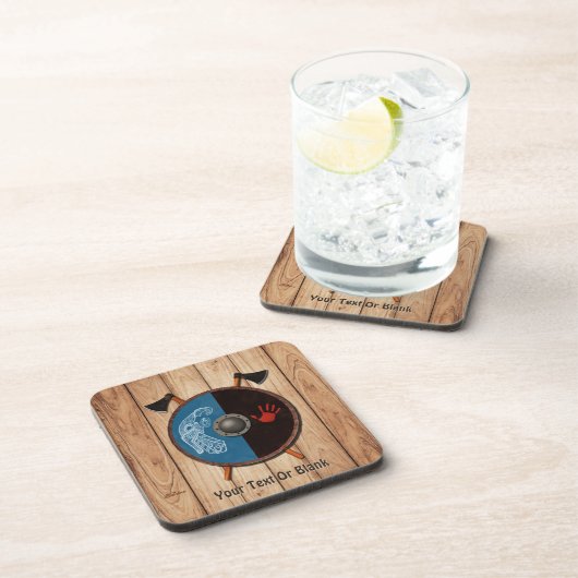 Viking Shield en bijlen Bier Onderzetter (Rechterzijde)