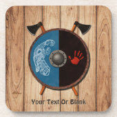 Viking Shield en bijlen Bier Onderzetter (Voorkant)