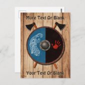 Viking Shield en bijlen Briefkaart (Voorkant / Achterkant)