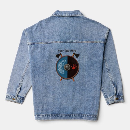 Viking Shield en bijlen Denim Jacket (Achterkant)