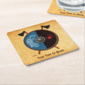 Viking Shield en bijlen Kartonnen Onderzetters (Schuin)