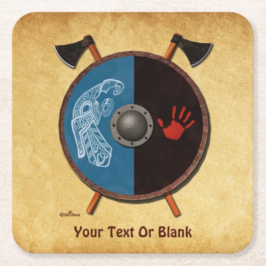 Viking Shield en bijlen Kartonnen Onderzetters (Voorkant)