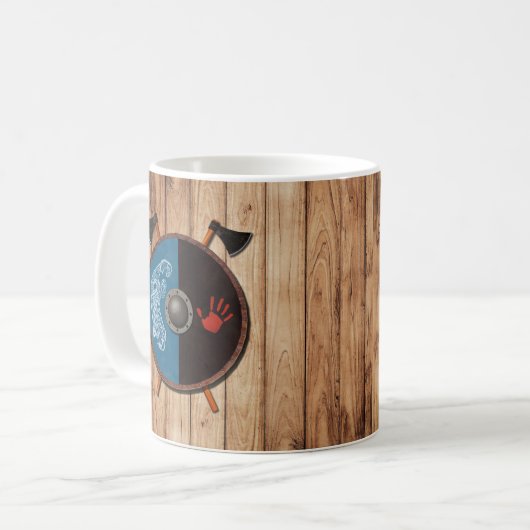 Viking Shield en bijlen Koffiemok (Voorkant links)