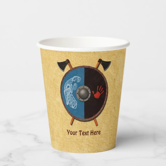 Viking Shield en bijlen Papieren Bekers (Achterkant)