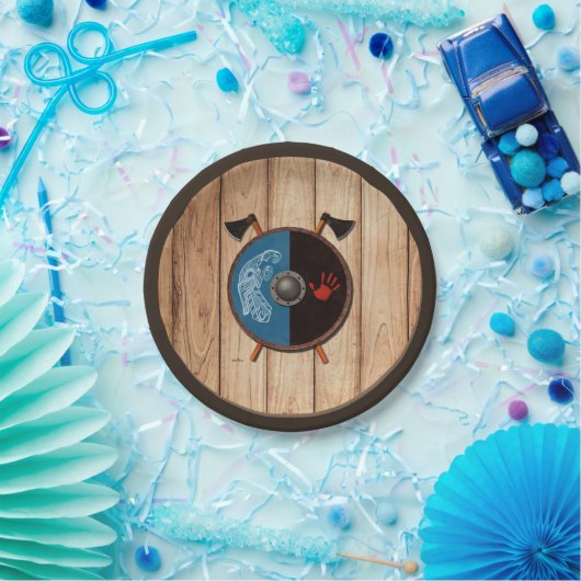 Viking Shield en bijlen Papieren Bordje (Feest)