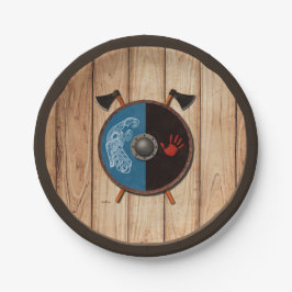 Viking Shield en bijlen Papieren Bordje