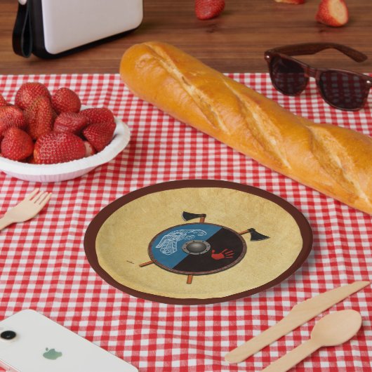 Viking Shield en bijlen Papieren Bordje (Picknick)