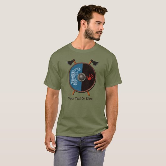 Viking Shield en bijlen T-shirt (Voorkant volledig)