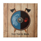 Viking Shield en bijlen Tegeltje (Voorkant)