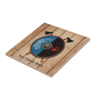 Viking Shield en bijlen Tegeltje