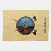 Viking Shield en bijlen Theedoek (Horizontaal)