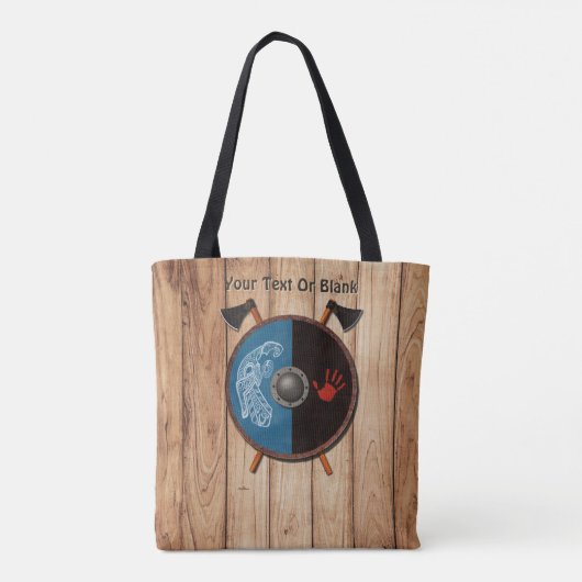 Viking Shield en bijlen Tote Bag (Achterkant)