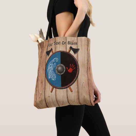 Viking Shield en bijlen Tote Bag (Dichtbij)