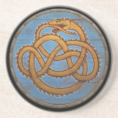 Viking Shield - Jörmungandr Zandsteen Onderzetter (Voorkant)