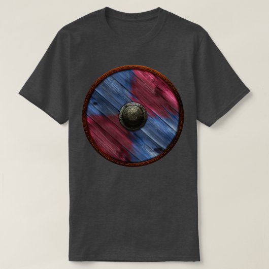 Viking Shield kwart rood blauw T-shirt (Design voorkant)