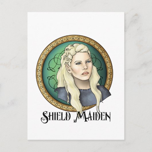 Viking Shield Maiden Briefkaart (Voorkant)