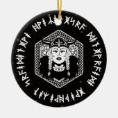 Viking Shield Maiden Celtic Warrior Keramisch Ornament (Voorkant)