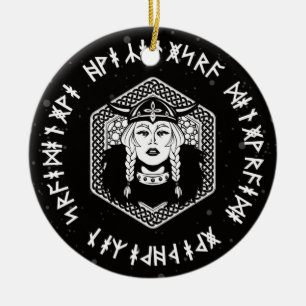 Viking Shield Maiden Celtic Warrior Keramisch Ornament