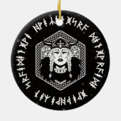 Viking Shield Maiden Celtic Warrior Keramisch Ornament (Achterkant)