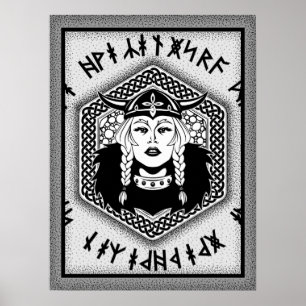 Viking Shield Maiden Celtic Warrior Poster