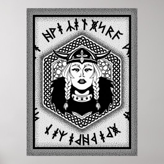 Viking Shield Maiden Celtic Warrior Poster (Voorkant)