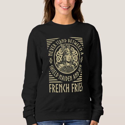 Viking Shield Maiden French Fries  Norse  Valhalla Trui (Voorkant)