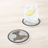 Viking Shield - Mjolnir Zandsteen Onderzetter (Zijkant)