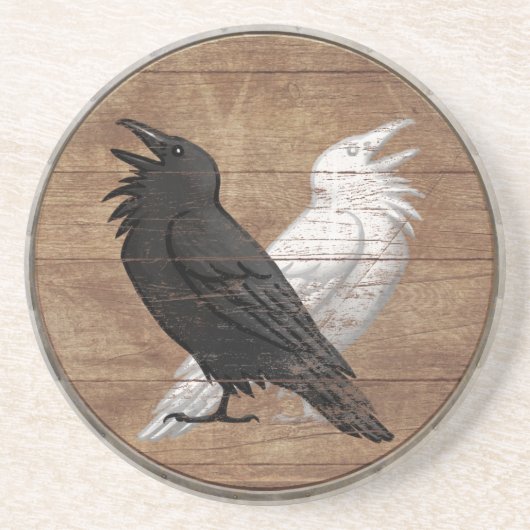 Viking Shield Onderzetter - Odin's Ravens (Voorkant)