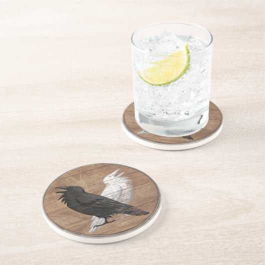 Viking Shield Onderzetter - Odin's Ravens (Zijkant)