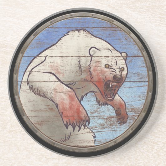 Viking Shield - Polar Beer Zandsteen Onderzetter (Voorkant)