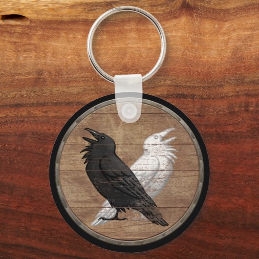 Viking Shield Sleutelhanger - Odin's Ravens (Voorkant)