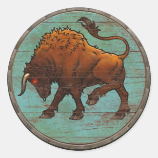 Viking Shield Sticker - Auroch