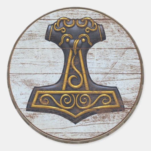 Viking Shield Sticker - Mjolnir (Voorkant)