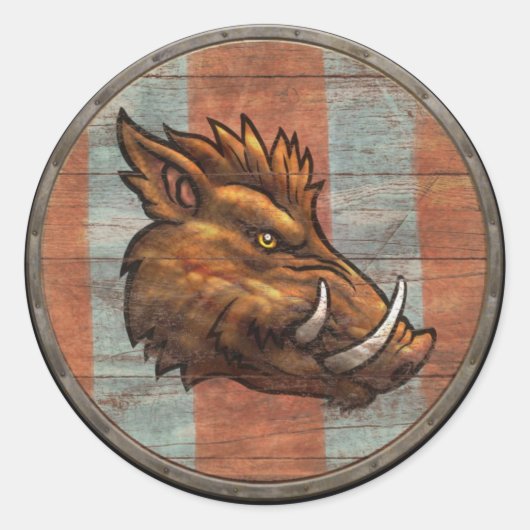 Viking Shield Sticker - Zwijnen (Voorkant)