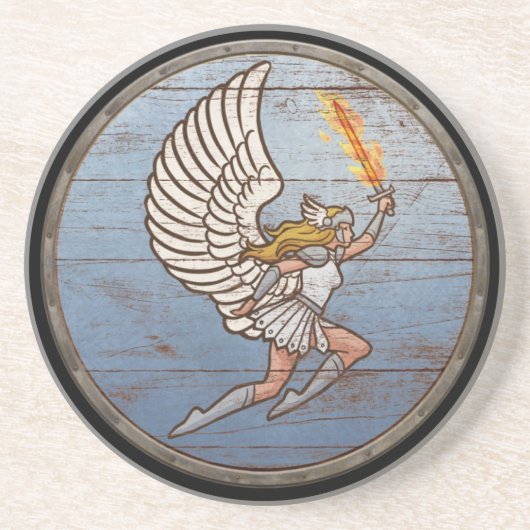 Viking Shield - Valkyrie Zandsteen Onderzetter (Voorkant)