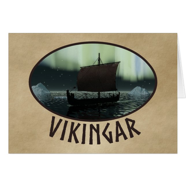 Viking Ship and Northern Lights (Voorkant Horizontaal)