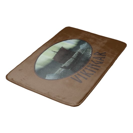 Viking Ship and Northern Lights Badmat (Gekanteld)