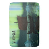 Viking Ship and Northern Lights Badmat (Voorkant Verticaal)