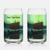 Viking Ship and Northern Lights Blikvorm Glas (Voorkant)