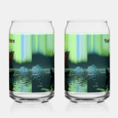 Viking Ship and Northern Lights Blikvorm Glas (Links)