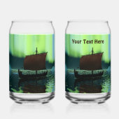 Viking Ship and Northern Lights Blikvorm Glas (Achterkant)