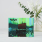 Viking Ship and Northern Lights Briefkaart (Staand voorkant)